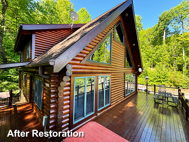 Log home restoration in Black Mountain, NC