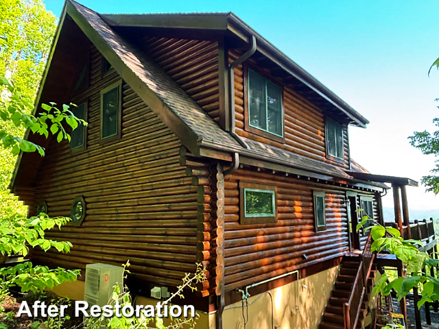 Log home restoration in Black Mountain, NC