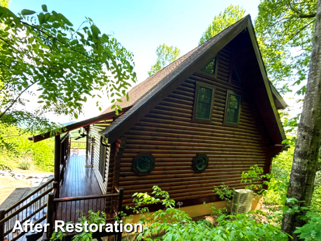Log home restoration in Black Mountain, NC