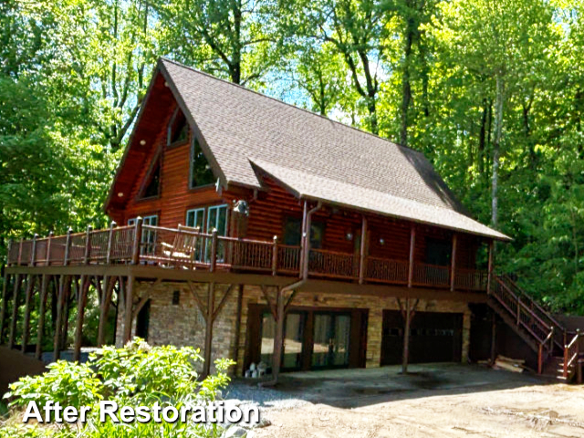 Log home restoration in Black Mountain, NC