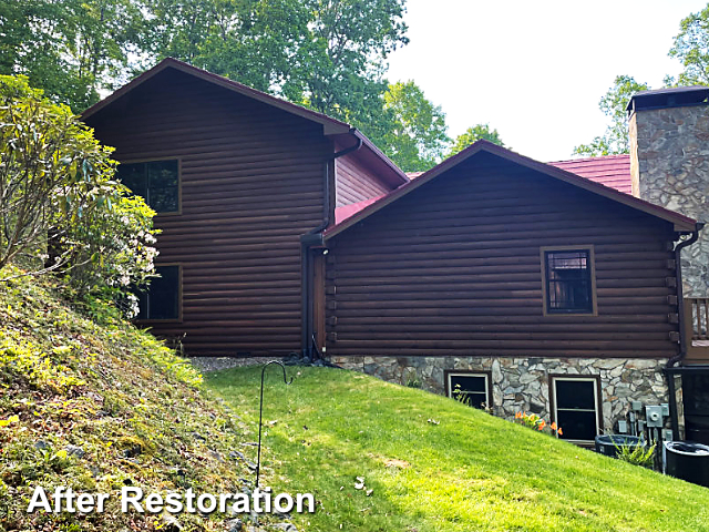 Log home restoration in Burnsville, NC