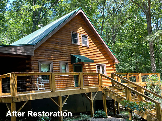 Log home restoration in Durham, NC
