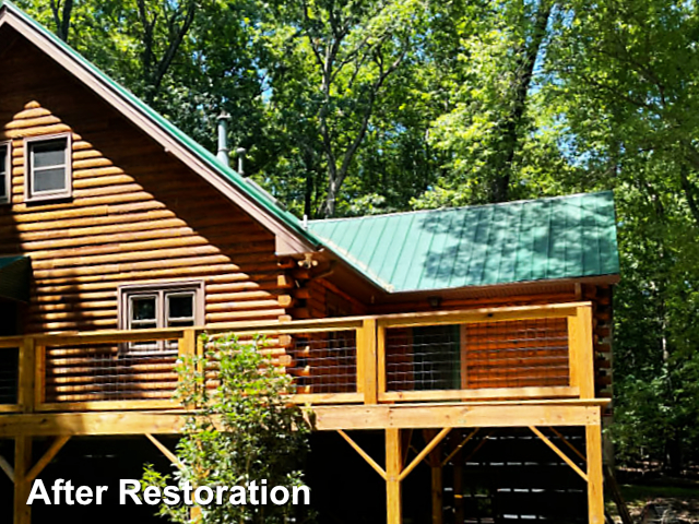 Log home restoration in Durham, NC