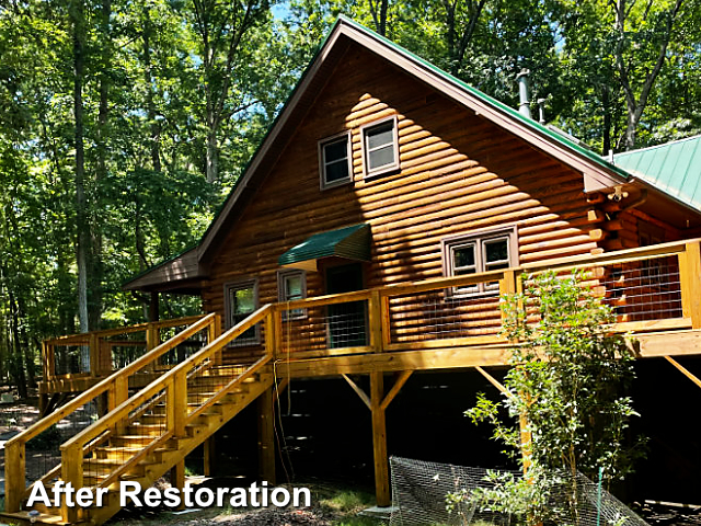 Log home restoration in Durham, NC