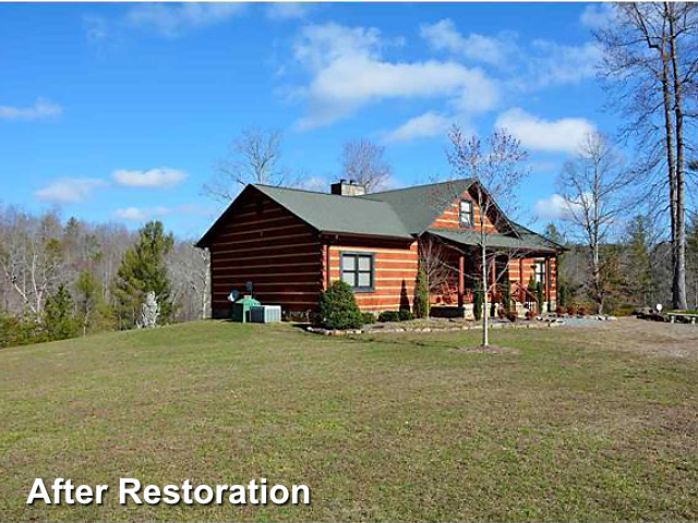 Log home restoration in Hickory,NC