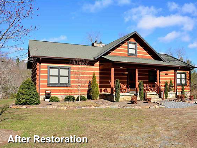 Log home restoration in Hickory,NC