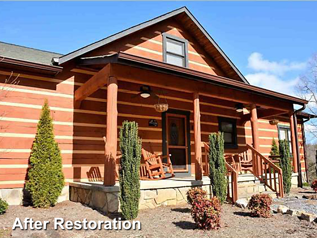 Log home restoration in Hickory,NC