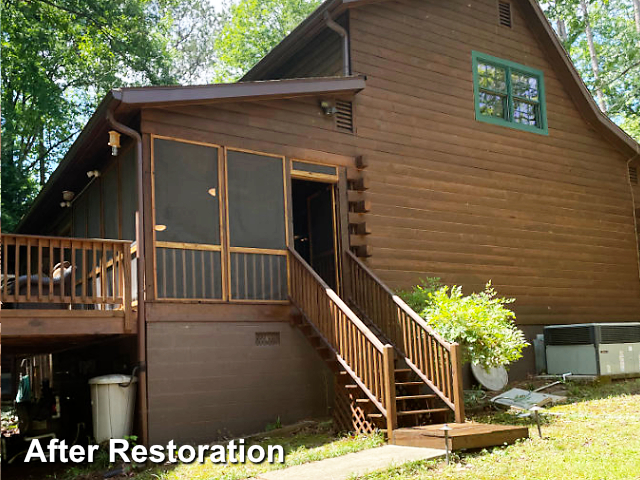 Log home restoration in Holly Springs, NC