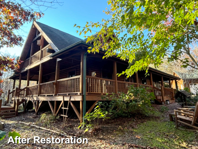 Log home restoration in Lake Lure, NC