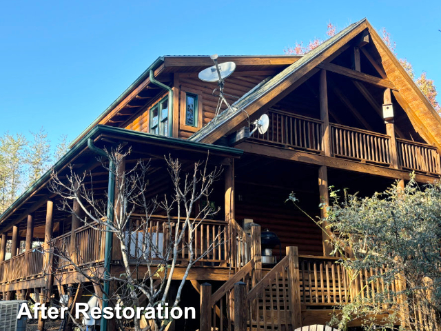 Log home restoration in Lake Lure, NC