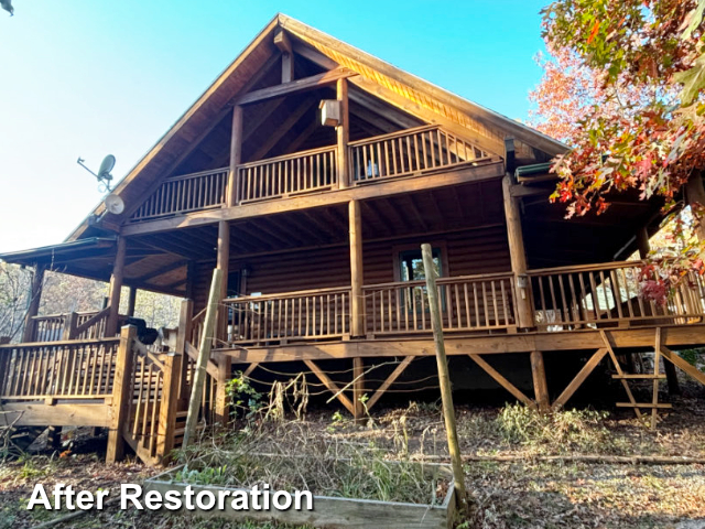 Log home restoration in Lake Lure, NC