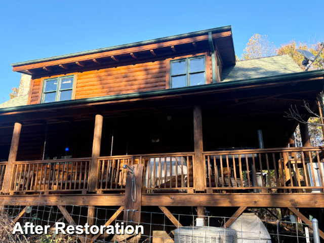 Log home restoration in Lake Lure, NC