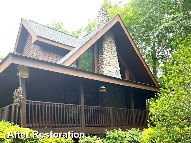 Log home restoration in Lake Lure, NC