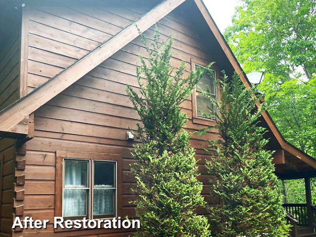 Log home restoration in Lake Lure, NC