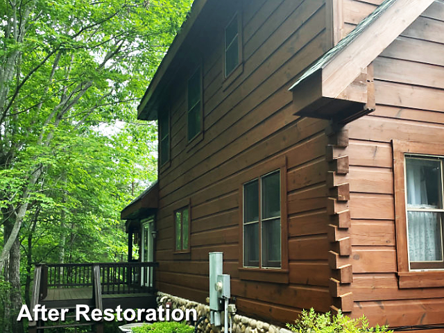 Log home restoration in Lake Lure, NC