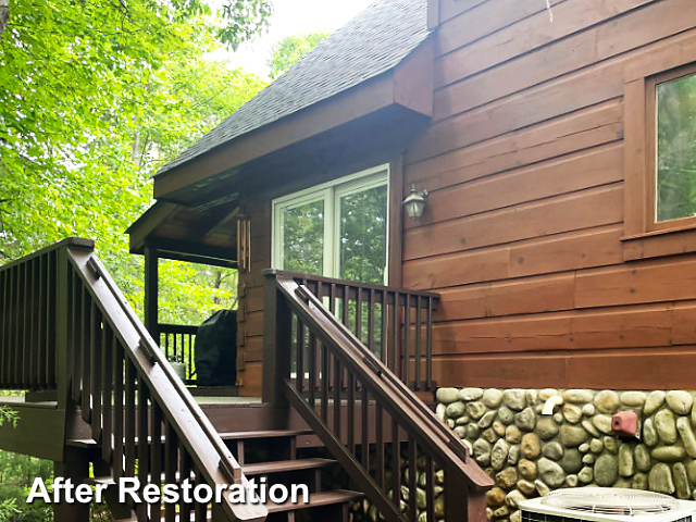 Log home restoration in Lake Lure, NC