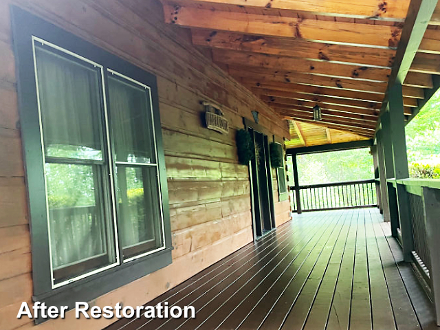 Log home restoration in Lake Lure, NC