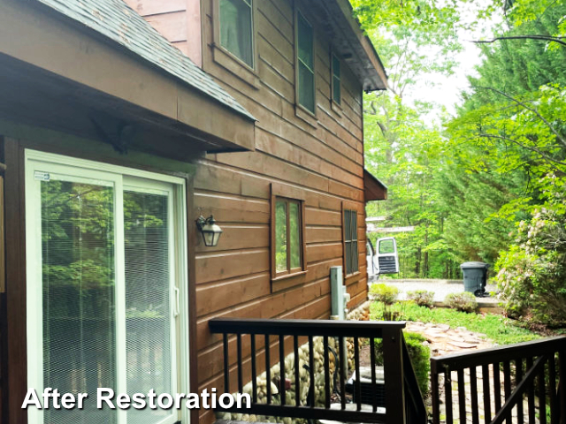 Log home restoration in Lake Lure, NC