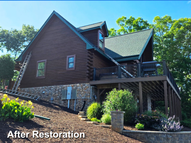 Log home restoration in Littleton, NC