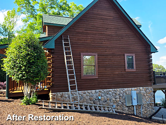 Log home restoration in Littleton, NC