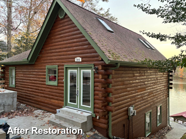 Log home restoration in Louisburg, NC