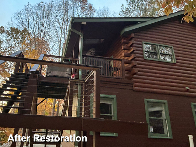 Log home restoration in Louisburg, NC