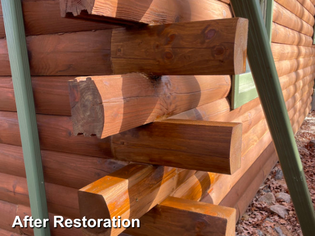 Log home restoration in Louisburg, NC