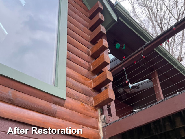 Log home restoration in Louisburg, NC