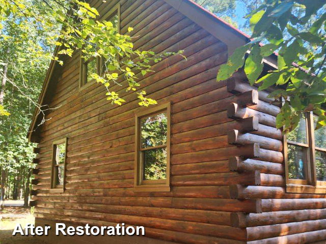 Log home restoration in Louisburg, NC