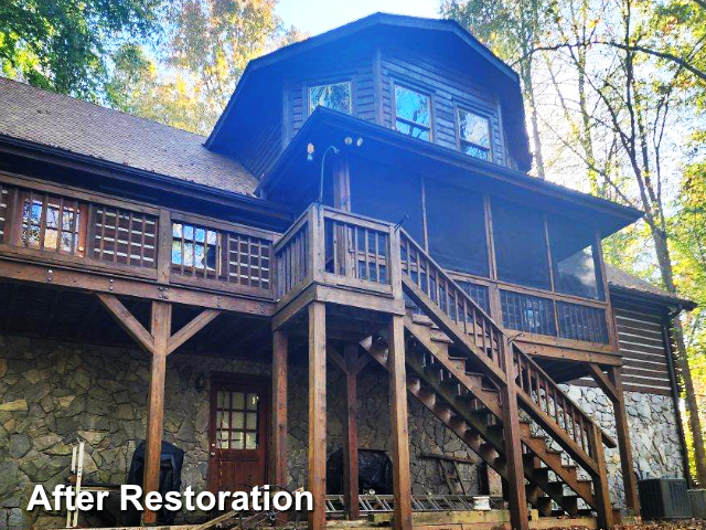 Log home restoration in Mebane, NC